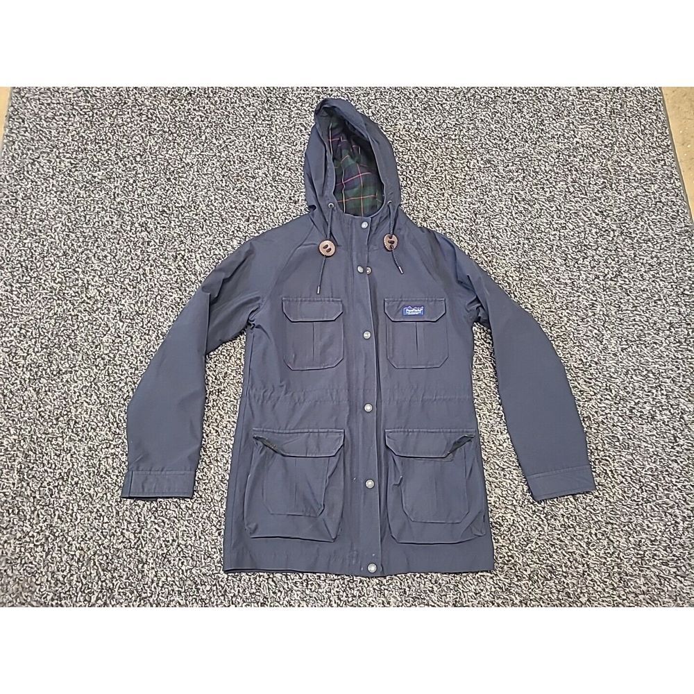 Penfield Women's Small Navy 60/40 Water Wind Resistant‎ Hooded Jacket Flannel